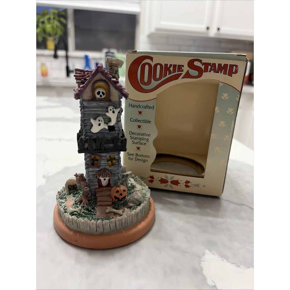 Vintage Halloween Pumpkin Cookie Stamp Haunted House 6936 Fox Run Craftsmen